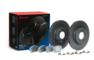 Cadillac XLR Brake Pads + Rotors - Front + Rear - R1 Concepts - Drill/Slot Carbon Coated Rotors + Perf Sport Pads - `05-`09